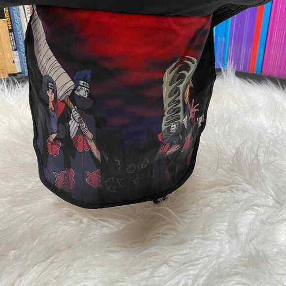 NARUTO SHIPPUDEN AKATSUKI BOONIE HAT W/ AKATSUKI NECK DRAPE BUCKET HAT - Picture 7 of 9